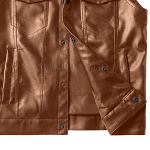 Chaleco de cuero para hombre de alta calidad de etiqueta privada, chaleco de cuero para hombre al por mayor, Chaleco de cuero para hombre hecho a medida - Product Image 6