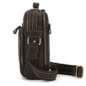 Maletín de Piloto Unisex de Cuero Genuino, Mochila Cruzada para Portátil con Cierre de Cremallera, Ecológica y de Gran Capacidad - Product Image 2