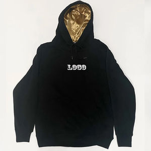Sudaderas con capucha de algodón de alta calidad con capucha de seda, sudaderas con capucha Unisex de satén de algodón francés Terry Sudadera con capucha con forro de satén transpirable con OEM - Product Image 4