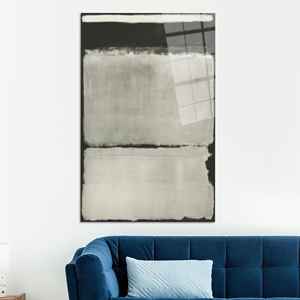 Impression sur toile abstraite élégante de style Rothko : décoration en noir et blanc, ART SUR VERRE TÉMPERÉ - Product Image 1