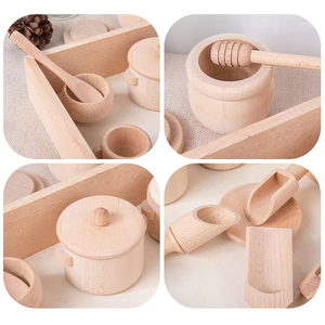 Set da Cucina Giocattolo in Legno, Giochi Montessori Sensoriali, Puzzle Educativi per l'Apprendimento Precoce dei Bambini e l'Esperienza Familiare - Product Image 5