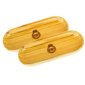 Bandeja oblonga de madera minimalista elegante de un solo nivel, mesa de bandeja de servicio portátil para decoración del hogar, bandejas de almacenamiento de bebidas para sala de estar - Product Image 3