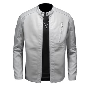 Chaqueta de Cuero para Hombre, Talla Grande, Cuello Alto, Estilo Casual, Nueva Colección Otoño 2025 - Product Image 1