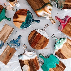 Tabla de cortar rectangular para cocina y mesa a menor costo tabla de cortar de madera y resina de diseño clásico para hotel y hogar - Product Image 3