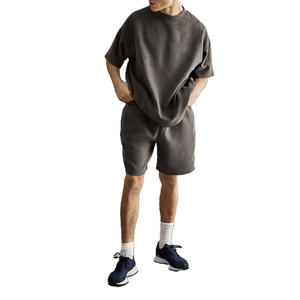 Pantalones cortos cargo de verano para hombre, venta al por mayor, pantalones cortos de chándal ecológicos de secado rápido transpirables informales de talla grande, patrón sólido, algodón 100% - Product Image 2