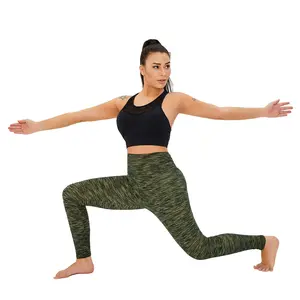 Control de barriga de alto rendimiento para mujer, cada actividad, estampado personalizado cosido, productos de punto, tela de poliéster, pantalones de Yoga de piel táctil desnuda