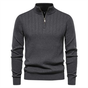 Premium hommes demi-zip sweat 420 GSM 100% coton polaire épais tissu doux chaud intérieur hommes demi-zip vêtements de sport - Product Image 4