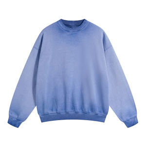 Sweat-shirt à col rond surdimensionné pour hommes de haute qualité 100% coton personnalisable à la mode vêtements de fête de rue pour l'hiver lavé - Product Image 6