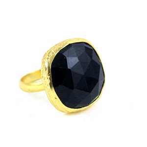 แหวนพลอยเงิน925ทำด้วยมือสีดำธรรมชาติพร้อมชุบโรเดียมเครื่องประดับแฟชั่นสไตล์คลาสสิก - Product Image 5