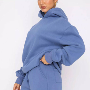 Streetwear personnalisé lourd, sweats à capuche et pantalons de survêtement vierges à épaules tombantes, survêtements en polaire, ensemble de survêtements surdimensionnés ensembles pour femmes - Product Image 3