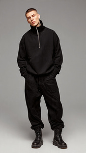 Ensemble sweat-shirt et pantalon de jogging à imprimé intégral par sublimation, coupe ample, pour homme, streetwear d'hiver, survêtement en molleton, pantalon en molleton ample pour homme - Product Image 5