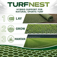 Gazon hybride Turfnest pour terrain de rugby, renforcement en gazon naturel pour terrain d'entraînement multisports, rouleau personnalisé jusqu'à 4m x 50m