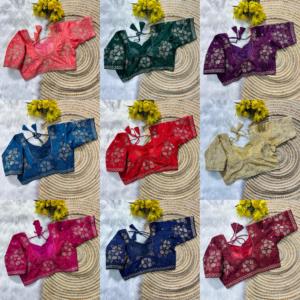 Hermosa blusa cosida completa de diseñador para mujer, trabajo de piedra bordada en seda para adultos - Product Image 6