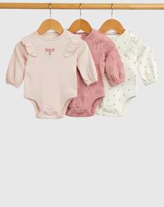 Best Quality Mother Care Girls My First Woodland Long Sleeves Bodysuits Pack Of 3 Comfortable And Durable <b>Jumpsuit</b> <b>Baby</b> Clothes - Product Image 2