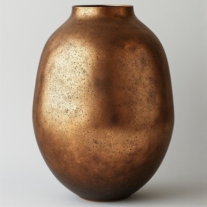 Jarrón decorativo de metal con textura martillada y silueta única, ideal para villas elegantes e interiores de hospitalidad de alta gama - Product Image 3