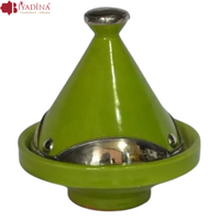 Assiette marocaine émaillée écologique, faite à la main, avec couvercle conique traditionnel en terre cuite, pour la maison, l'hôtel, le café, le restaurant, les mariages