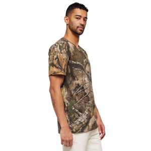 Camiseta de camuflaje Realtree para hombre, camiseta de manga corta con cuello redondo de algodón hilado en anillos 100%, camiseta transpirable de camuflaje para caza y exteriores - Product Image 3