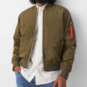 Blouson bombardier en satin de haute qualité de marque hommes nouveau Design Streetwear avec col montant pour l'hiver et le collège garçons veste de pluie - Product Image 1