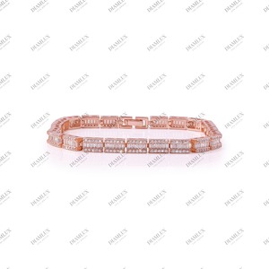 Brazalete de Tenis Completamente Engastado con Piedras, Joyería de Lujo Unisex de Oro con Piedras Naturales para Pedidos al por Mayor - Product Image 4