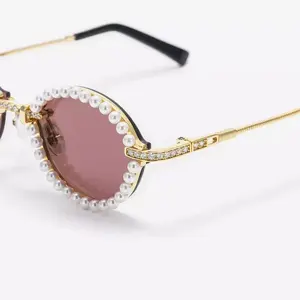 Lunettes de soleil de luxe pour femmes, monture optique incrustée de moissanite 5A, style hip-hop, lunettes de soleil moissanite glacées, cadeau - Product Image 3