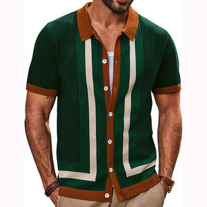 Chemises pour hommes, nouvelle arrivée, vente chaude, boutonnées, en tricot, en toile, anti-froissement, style gothique, chemises de golf - Product Image 1