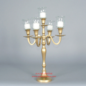 เชิงเทียนคริสตัลงานแต่งงานแบบขายส่งรุ่นใหม่สำหรับงานอีเว้นท์และตกแต่งบ้าน 5 แขน ทำด้วยมือ สำหรับตกแต่งโต๊ะกลาง - Product Image 6