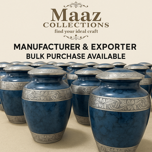 โกศโลหะเขากวางทำด้วยมือสำหรับผู้ใหญ่อุปกรณ์งานศพแบบกำหนดเองพร้อมถุงกำมะหยี่ขายส่ง - Product Image 3