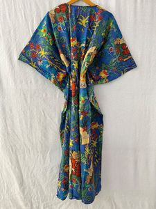 Caftan imprimé bloc fait à la main Caftan confortable coton Maxi robe indienne Floral robe d'été pour les femmes robes décontractées - Product Image 5