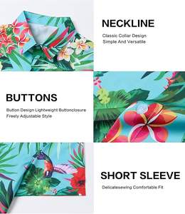 Camisa Hawaiana para Hombre, Verano, Casual, Playa, Abotonada, Manga Corta, Estampada, Tropical, Vacaciones - Product Image 4