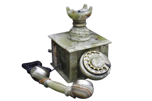 Teléfono Antiguo de Mármol Ónix, Teléfono de Piedra Natural, Teléfono Antiguo de Ónix - Product Image 4