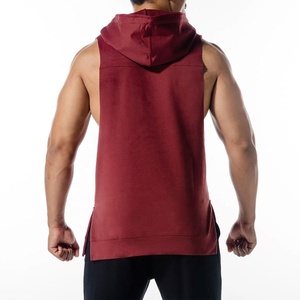 Custom Make Design Polyester Fabric Men's gym Tank <b>Top</b> Breathable Pullover Hoodies Singlets - Product Image 6
