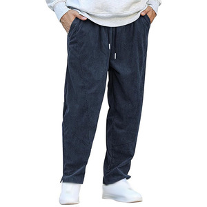 Pantalon décontracté pour homme en lin/coton, haute durabilité, respirant, poids lourd, taille à cordon, poches latérales, teinture unie - Product Image 5