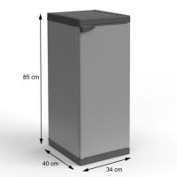 Meubles de rangement modernes de marque italienne Mongardi, modulaires, multifonctionnels, à double niveau, durables, imperméables, en PVC gris, pour garage