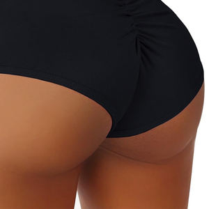 Pantalones cortos de gimnasio de poliéster de cintura alta personalizables para mujer al por mayor, botín de motorista de Yoga para entrenamiento atlético transpirable, logotipo personalizado para correr - Product Image 3