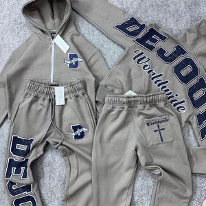 ชุดวอร์มผ้าหนาขนแกะมีฮู้ดสำหรับผู้ชายกางเกงวอร์มแห้งเร็วระบายอากาศได้ดีทำจากผ้าฝ้าย100% ใส่ได้ทั้งชายและหญิงสำหรับฤดูหนาว - Product Image 3