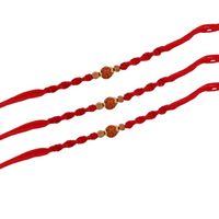 Bracelet Rudraksha traditionnel poli pour frère, avec matériau Tilak et carte de vœux