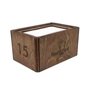 Porte-serviettes de boîte à mouchoirs en bois rectangulaire de qualité supérieure pour le dessus de table de restaurant d'hôtel Utilisation décorative parfaite pour les besoins de nettoyage des mains - Product Image 2