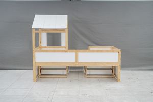 Montessori House Bed 90x200 cm - Wooden Floor Bed Frame with <b>Roof</b> Design for Kids Room, Safe and Fun - Product Image 2