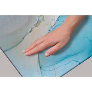 Alfombra Impresa: Alfombra Moderna de Mármol Azul Fácil de Limpiar, Alfombra Delgada No Tejida - Product Image 3