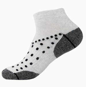 Athletic <b>Low</b> <b>Cut</b> Cushioned Solid Digital Printed Black & White Cotton Unisex Running <b>Socks</b> - Product Image 2