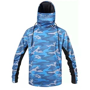 Venta al por mayor logotipo personalizado 100% algodón de manga larga pesca básica secado rápido protección UV rendimiento sudaderas con capucha UPF 50 + pesca con capucha - Product Image 5