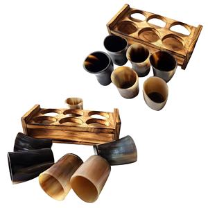 Verre à liqueur en corne viking fait à la main, écologique, sans danger pour les aliments, style zen asiatique, pour les fêtes, vente en gros - Product Image 1