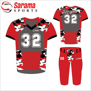 Ensembles en gros d'uniformes de football américain de camouflage d'adultes avec la sublimation faite sur commande de conception pour l'équipe de la jeunesse, - Product Image 3