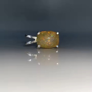 Colgante de ópalo etíope amarillo Natural de Plata de Ley 925, joyería de moda Vintage, corte esmeralda, piedra preciosa de fuego arcoíris única para - Product Image 1