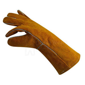 Fabricant en gros de vêtements de travail personnalisés à motifs pour la lutte contre les incendies, protection contre la chaleur, gants de soudage de sécurité en cuir personnalisés - Product Image 4