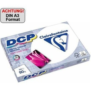 Papel para Láser <span class=keywords><strong>a</strong></span> Color Clairefontaine DCP DIN A3 <span class=keywords><strong>90</strong></span> G/m² Sin Cloro, Blanqueado, Blanco Brillante, 500 Hojas/Paquete, Papel para Copiar - Product Image 1