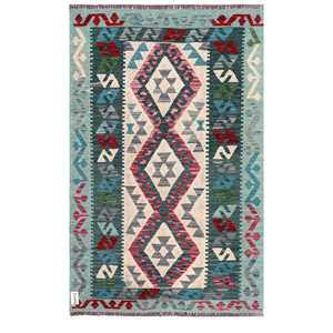 Alfombra Kilim de Maimana, Afganistán, 162 x 104 cm, Alfombras y Juegos de Alfombras Tradicionales Afganas - Product Image 1