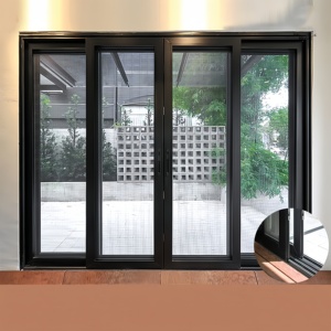Puerta corredera de vidrio exterior de aleación de aluminio de estilo francés personalizada NFRC AS-2047 superficie acabada de aislamiento térmico silencioso - Product Image 4