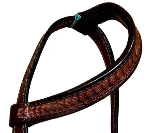 Vente en gros de serre-tête en cuir de cheval de style occidental à une oreille avec point mâle sculpté à la main pour l'équitation - Product Image 2