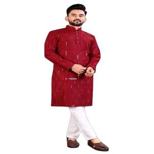Qualité supérieure Indien Hommes Droite Taille Libre Kurta Pyjama Vêtements Ethniques À La Mode Kurta Pyjama Du Fournisseur Indien - Product Image 1